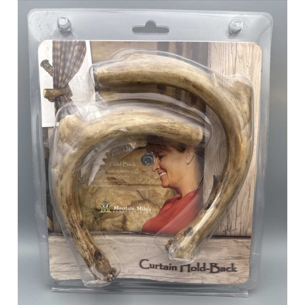 Faux Antler Curtain Tiebacks (Set of 2)-Rustic Lodge & Cabin Decor Mountain Mike